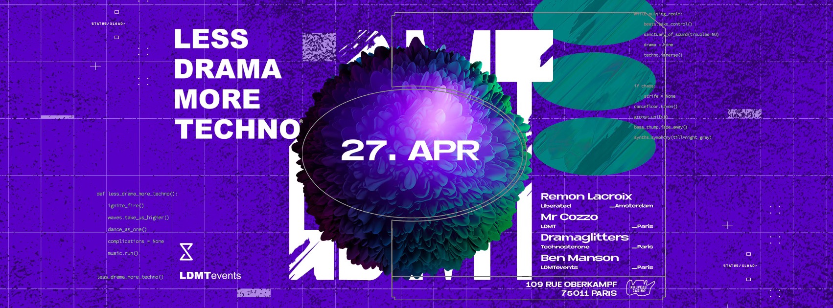 Less Drama More Techno au Nouveau Casino