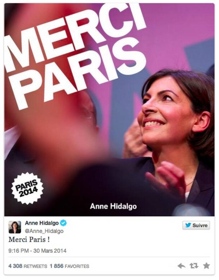 Les remerciements d'Anne Hidalgo pour sa victoire