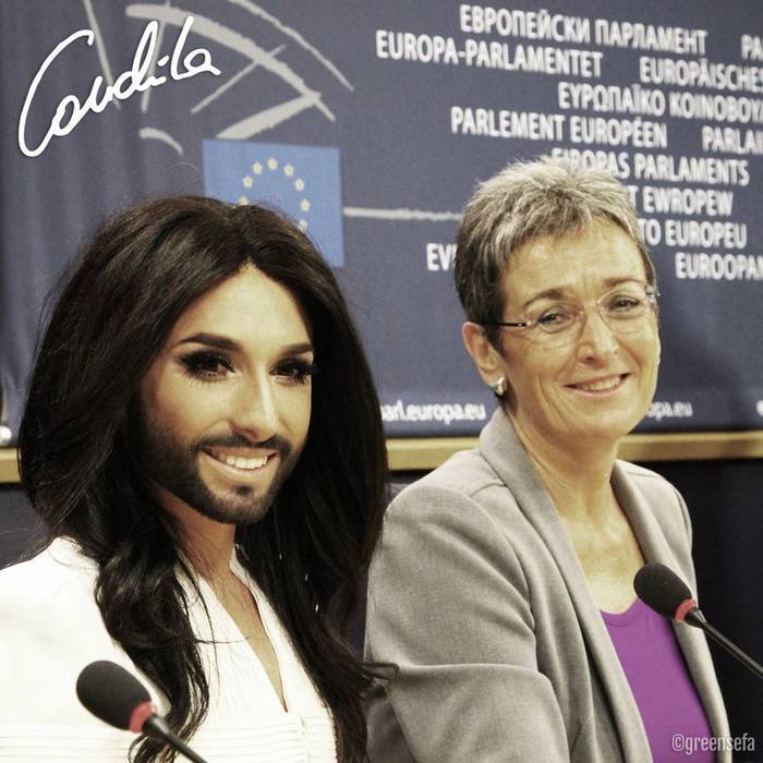 8 octobre 2014 - Conchita Wurst au Parlement Européen à Bruxelles