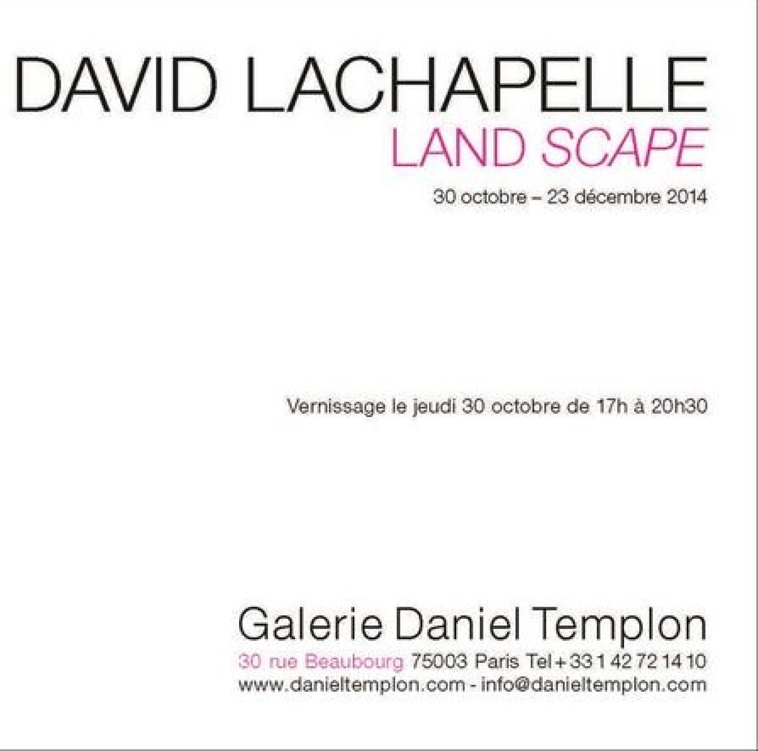 David Lachapelle à Galerie Daniel Templon