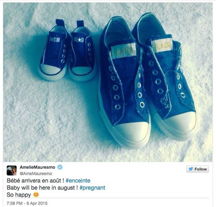 Amélie Mauresmo annonce attendre un enfant
