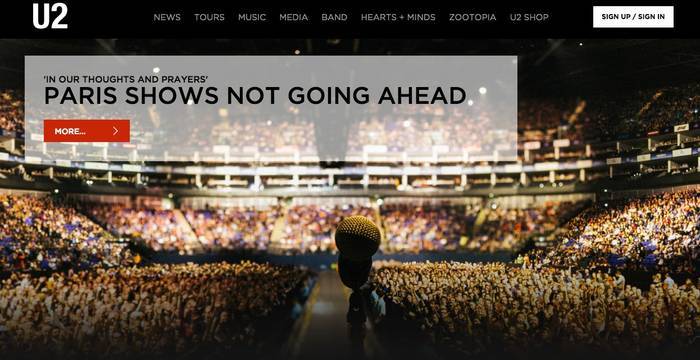 U2 annule ses concerts après les attentats