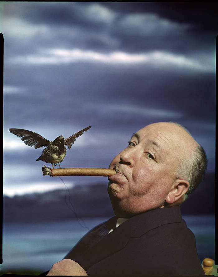 Alfred Hitchcock pour la promotion des Oiseaux