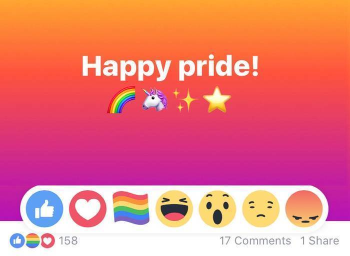 Drapeau LGBT dans Facebook