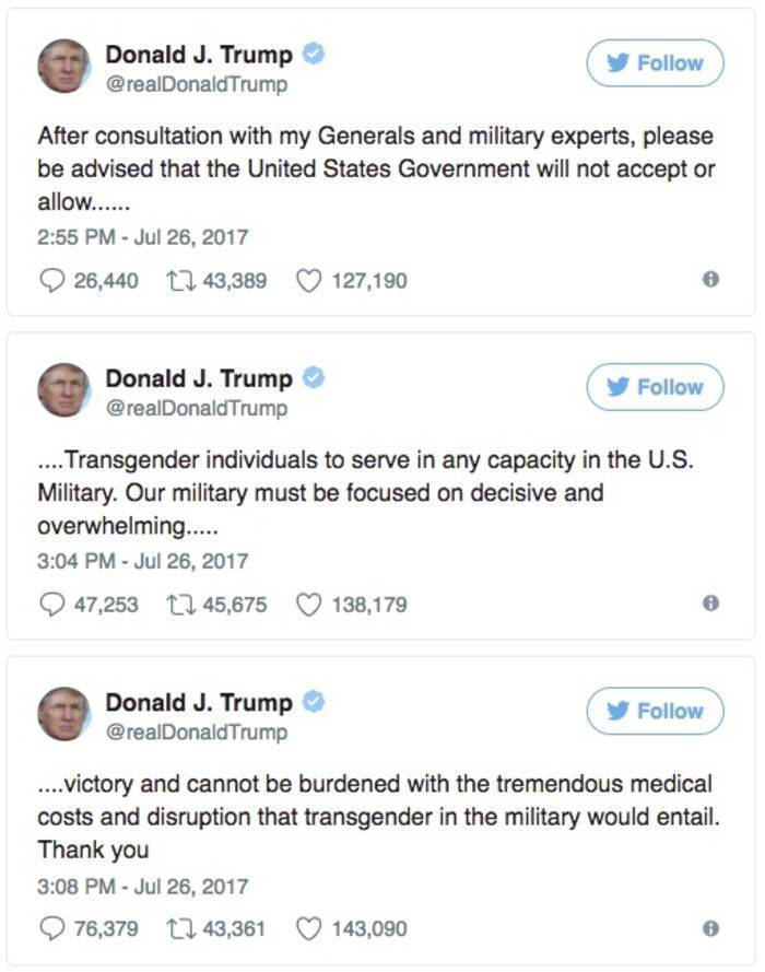 Donald Trump contre les trans dans l'armée