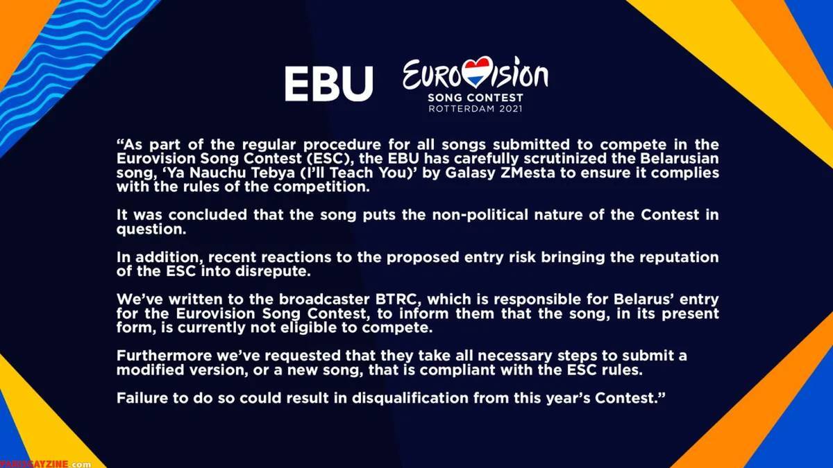Biélorussie Eurovision 2021