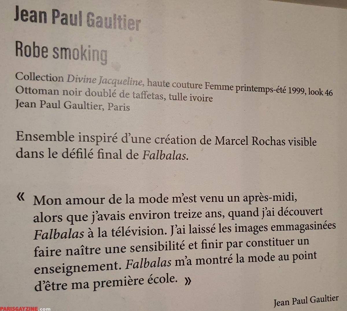 Exposition Cinémode de Jean-Paul Gaultier