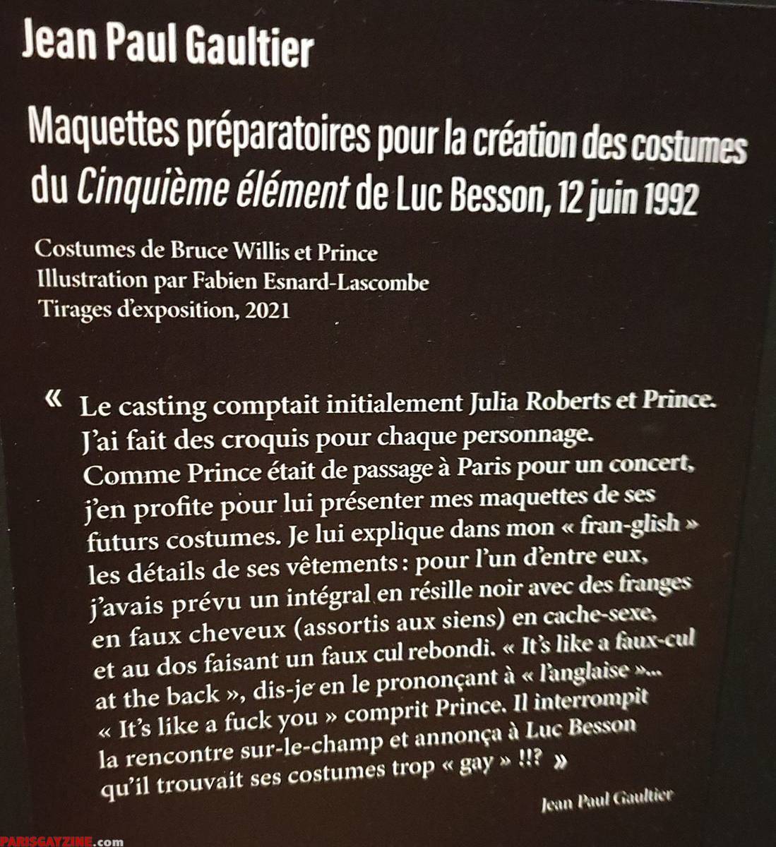 Exposition Cinémode de Jean-Paul Gaultier